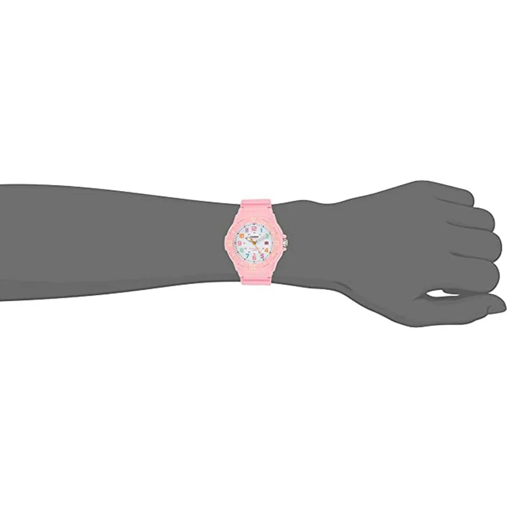 Casio Women's White Dial Pink Plastic Band Quartz Watch - LRW-200H-4B2VDF