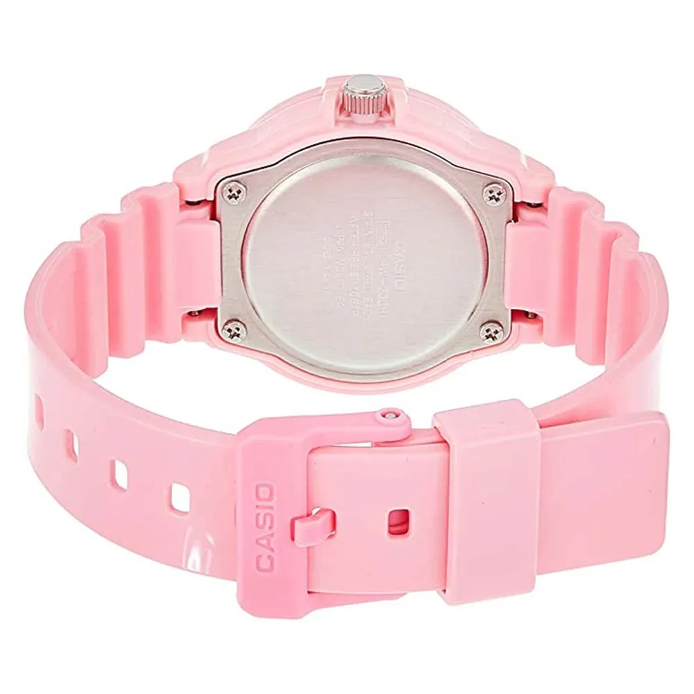 Casio Women's White Dial Pink Plastic Band Quartz Watch - LRW-200H-4B2VDF