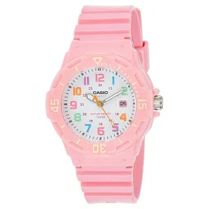 Casio Women's White Dial Pink Plastic Band Quartz Watch - LRW-200H-4B2VDF
