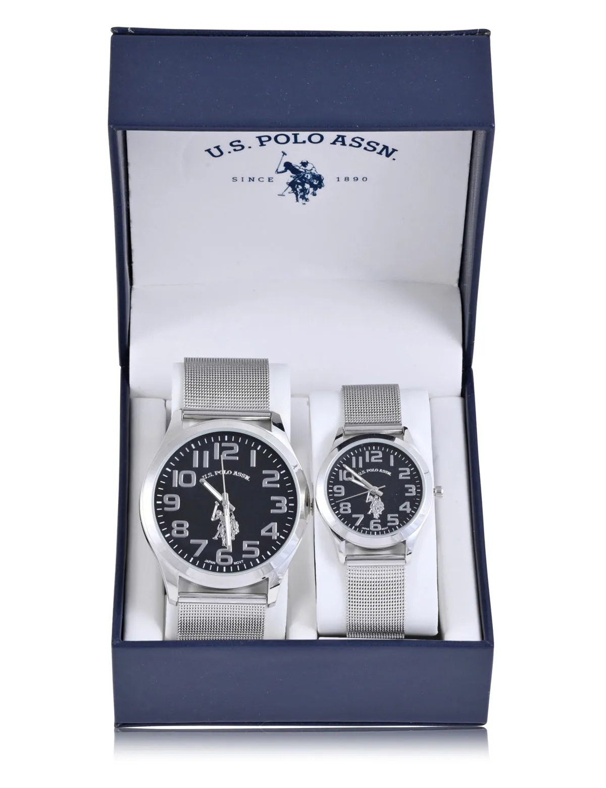 CLASSIC ANALOG DIAL MESH STRAP WATCH SET
