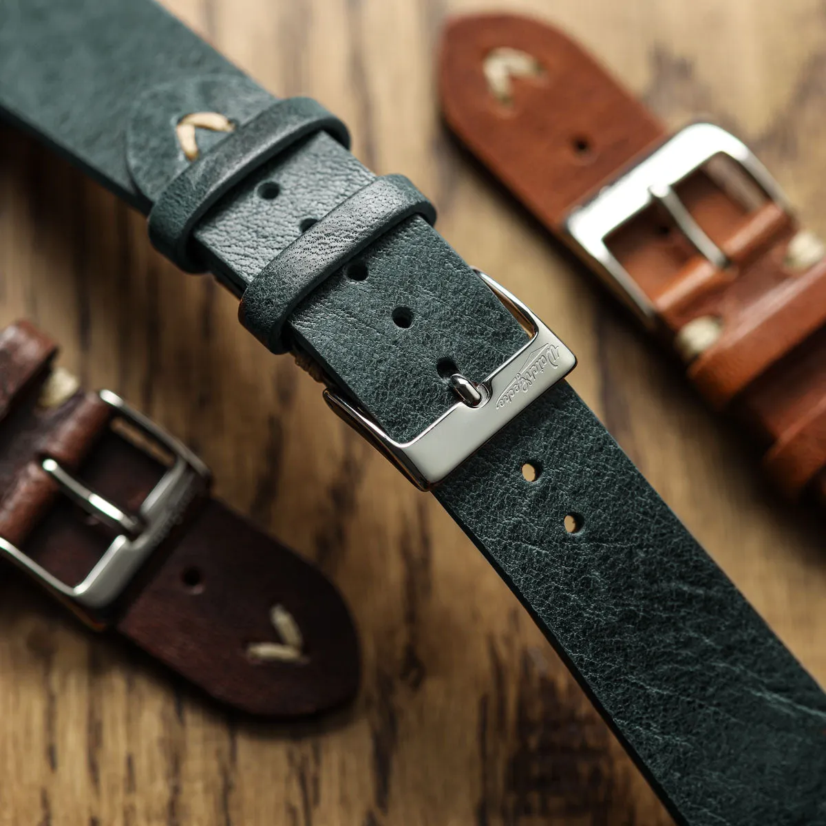 Classic Simple Handmade Italian Leather Watch Strap - Reef