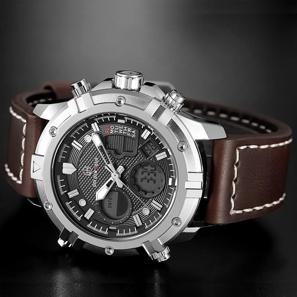 Classic Sports Analog Leather Watch