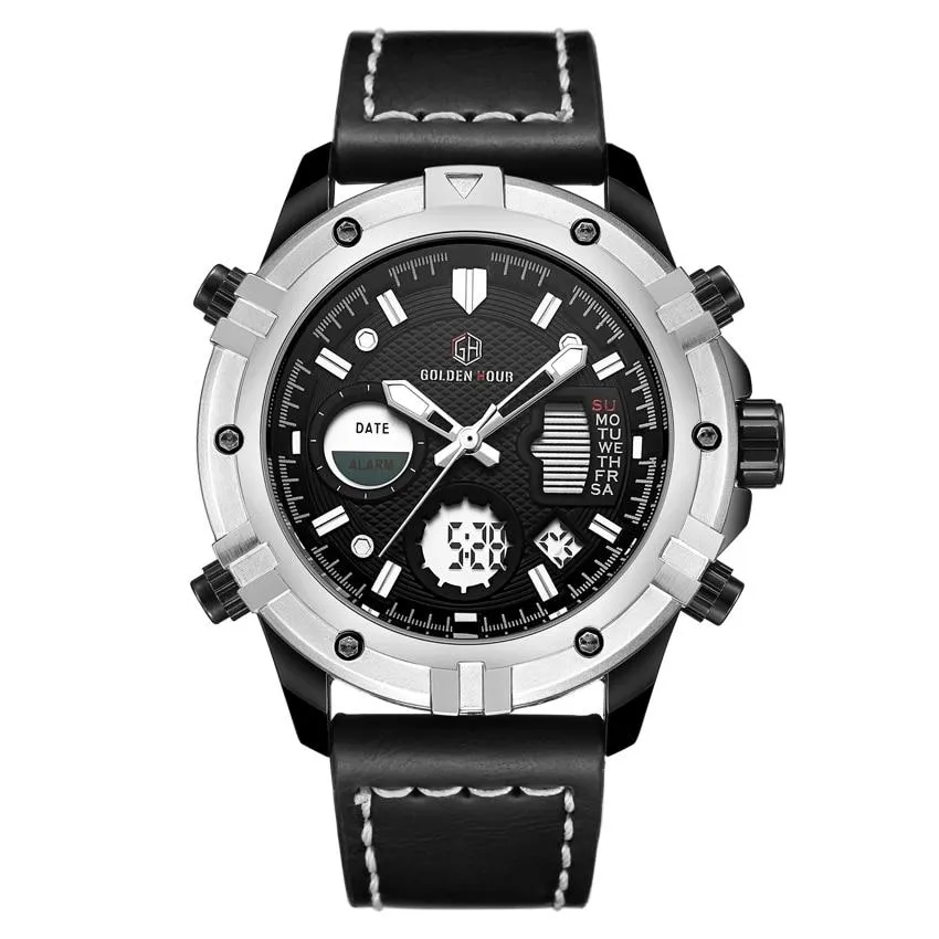 Classic Sports Analog Leather Watch