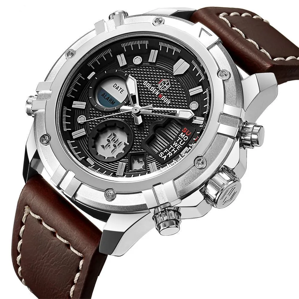 Classic Sports Analog Leather Watch