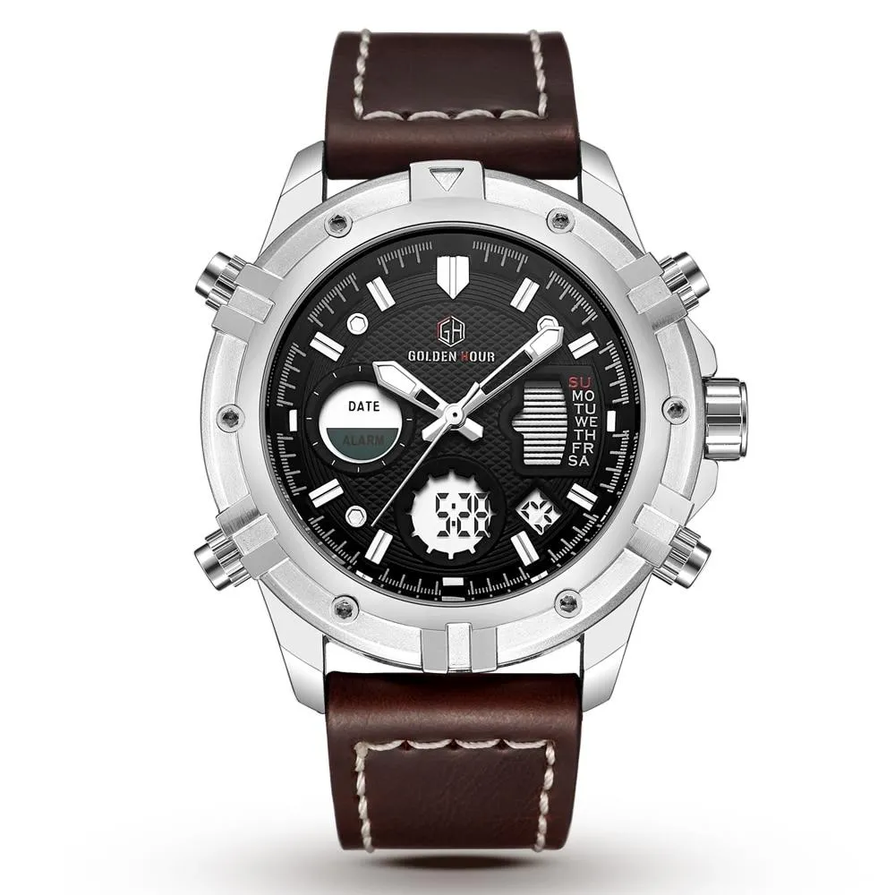 Classic Sports Analog Leather Watch