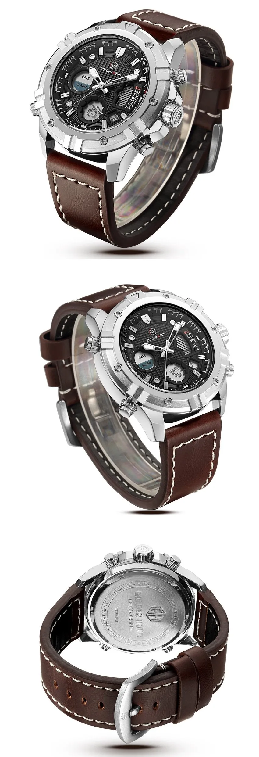 Classic Sports Analog Leather Watch