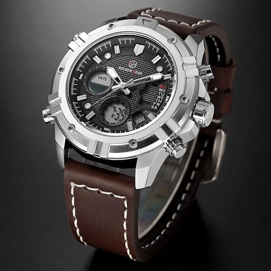 Classic Sports Analog Leather Watch