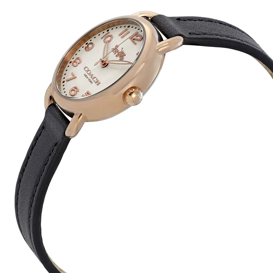 Coach Delancey Ivory Dial Navy Leather Ladies Watch 14502749