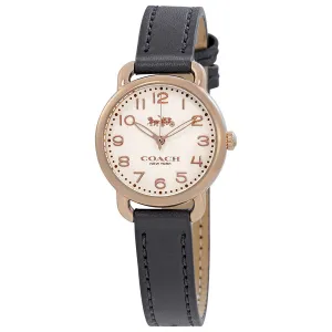Coach Delancey Ivory Dial Navy Leather Ladies Watch 14502749