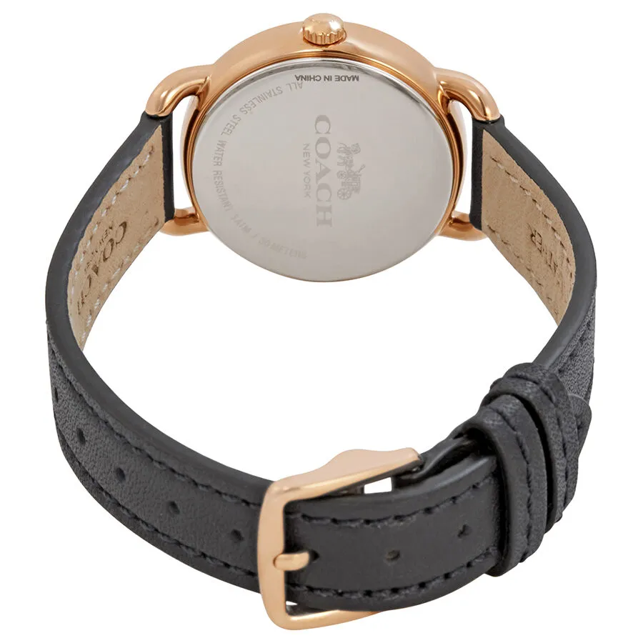 Coach Delancey Ivory Dial Navy Leather Ladies Watch 14502749