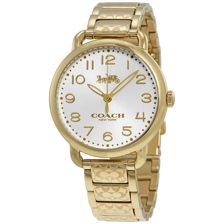 Coach Delancey Silver Dial Yellow Gold-tone Ladies Watch 14502496