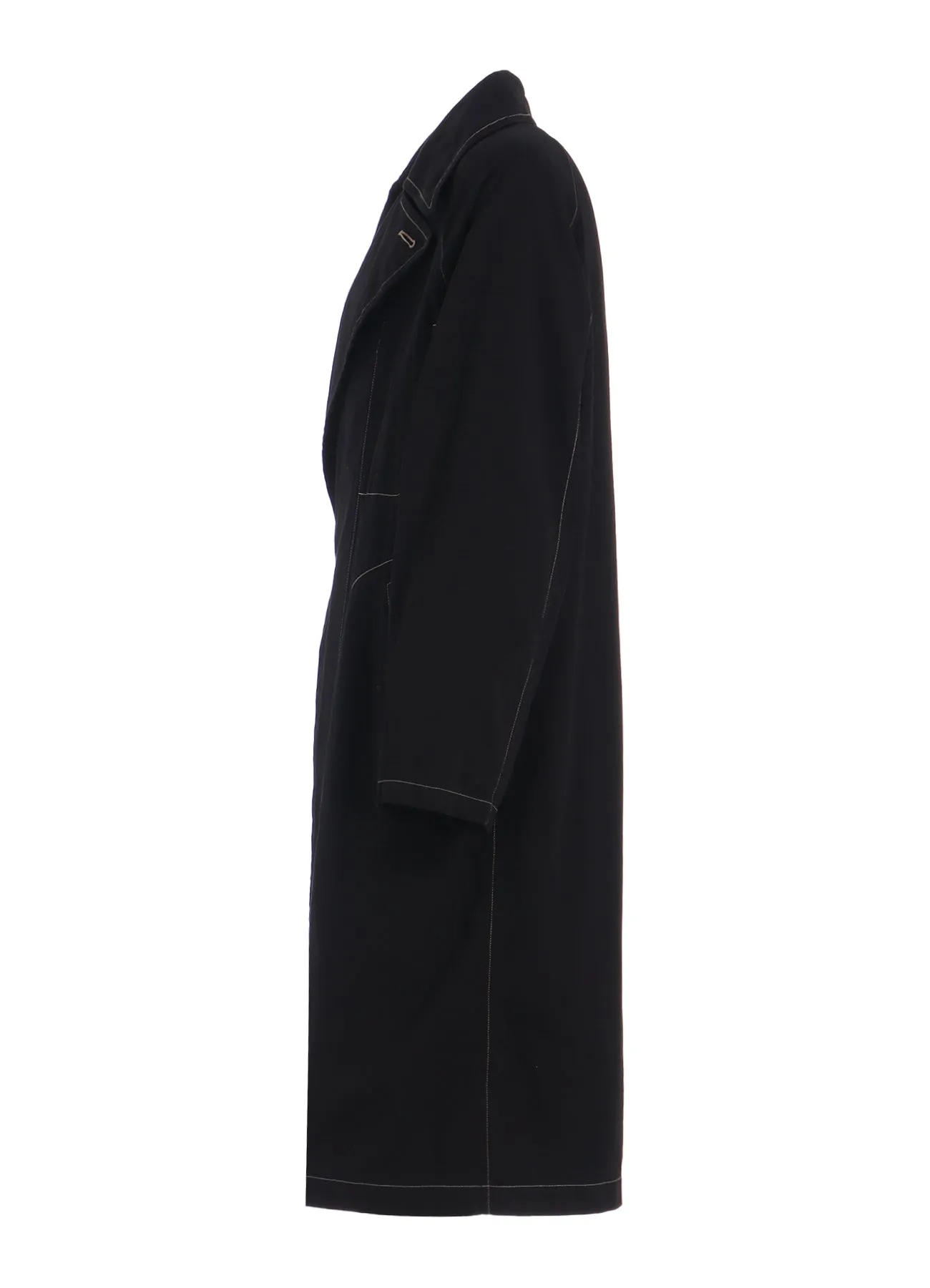 COTTON TWILL GARMENT DYED TIE-LOCKEN COAT