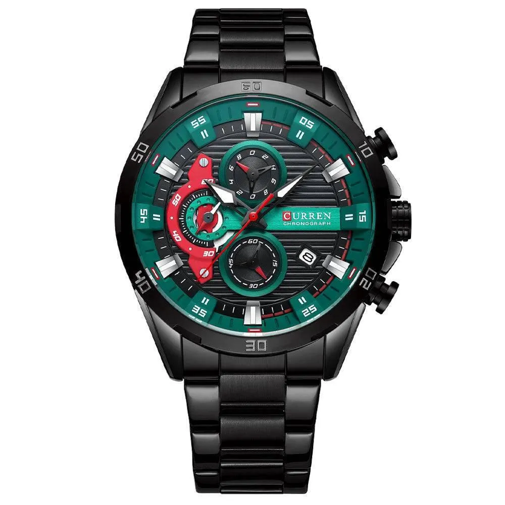 Curren Men's Six Hands Steel Band Quartz Watch 8402