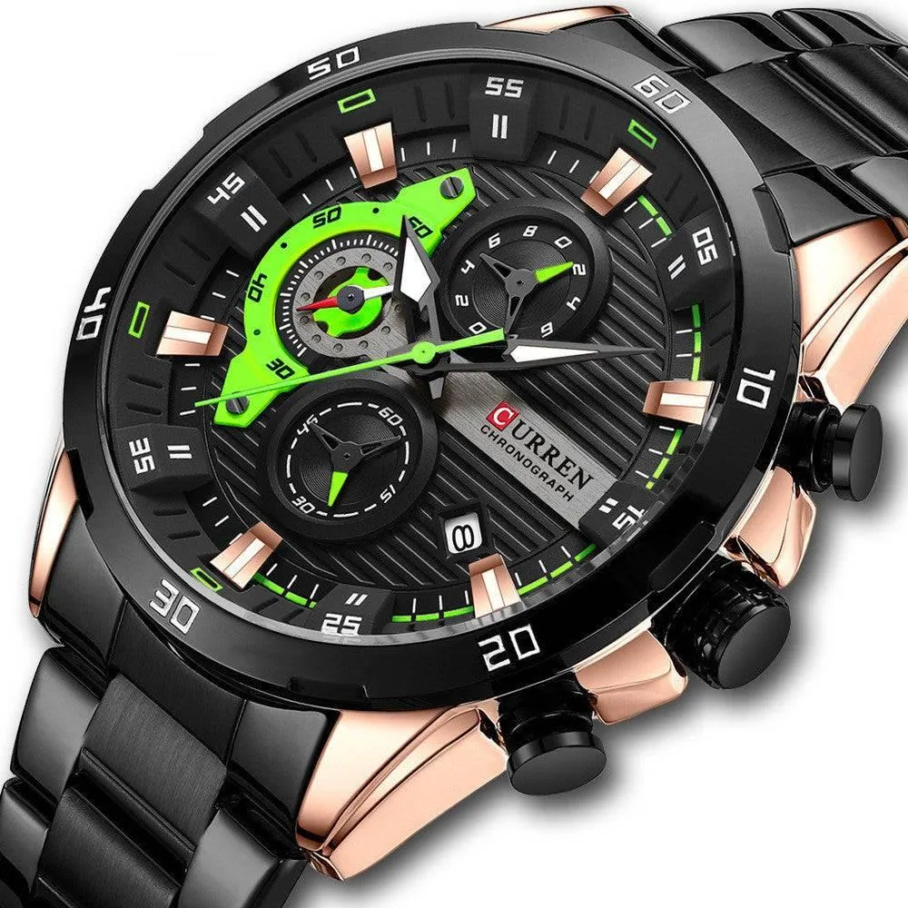 Curren Men's Six Hands Steel Band Quartz Watch 8402