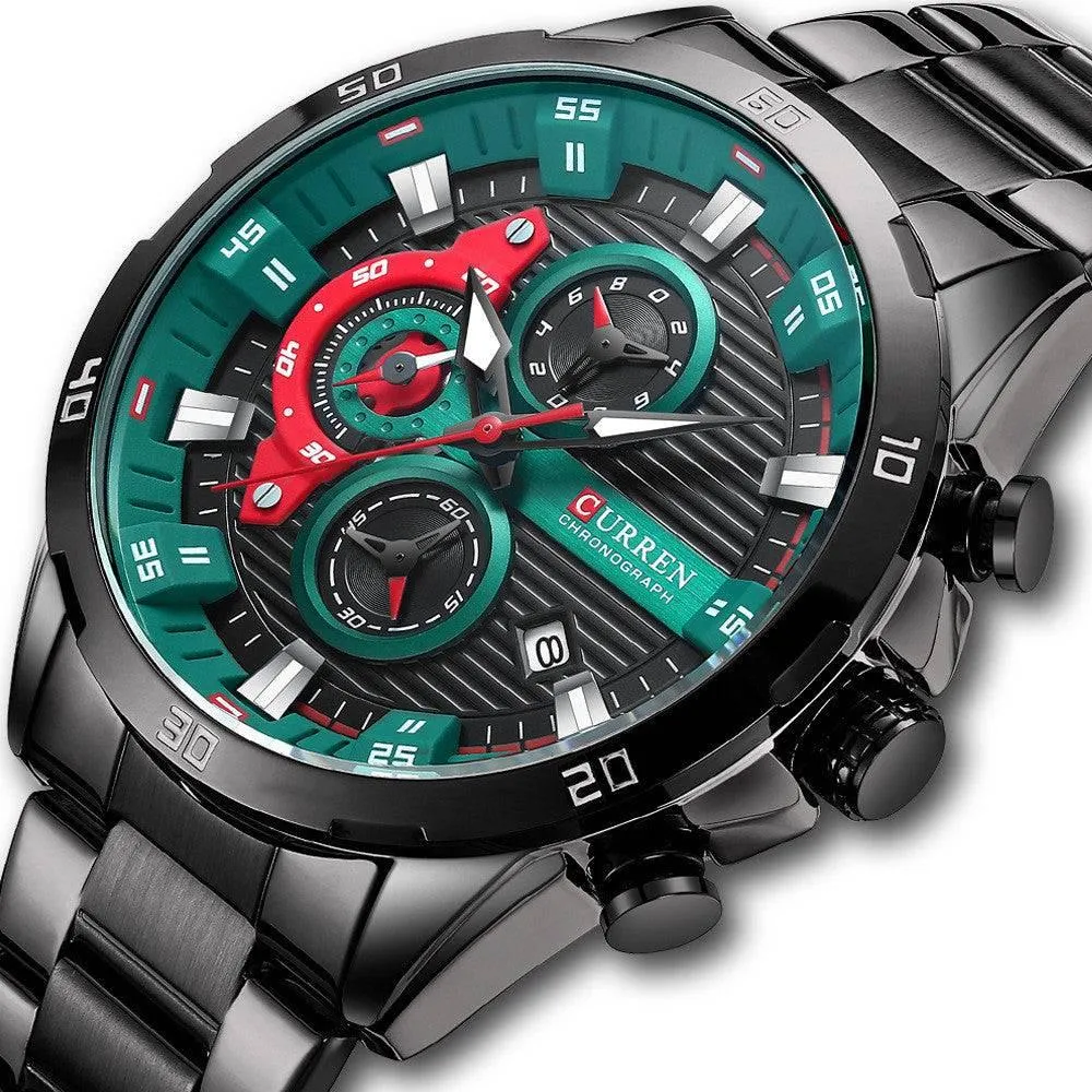 Curren Men's Six Hands Steel Band Quartz Watch 8402