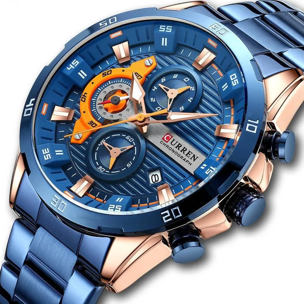 Curren Men's Six Hands Steel Band Quartz Watch 8402