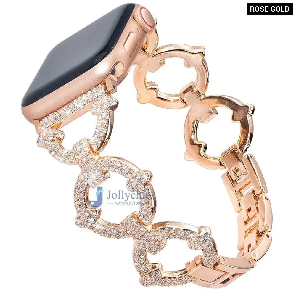 Diamond Butterfly Metal Strap for Apple Watch