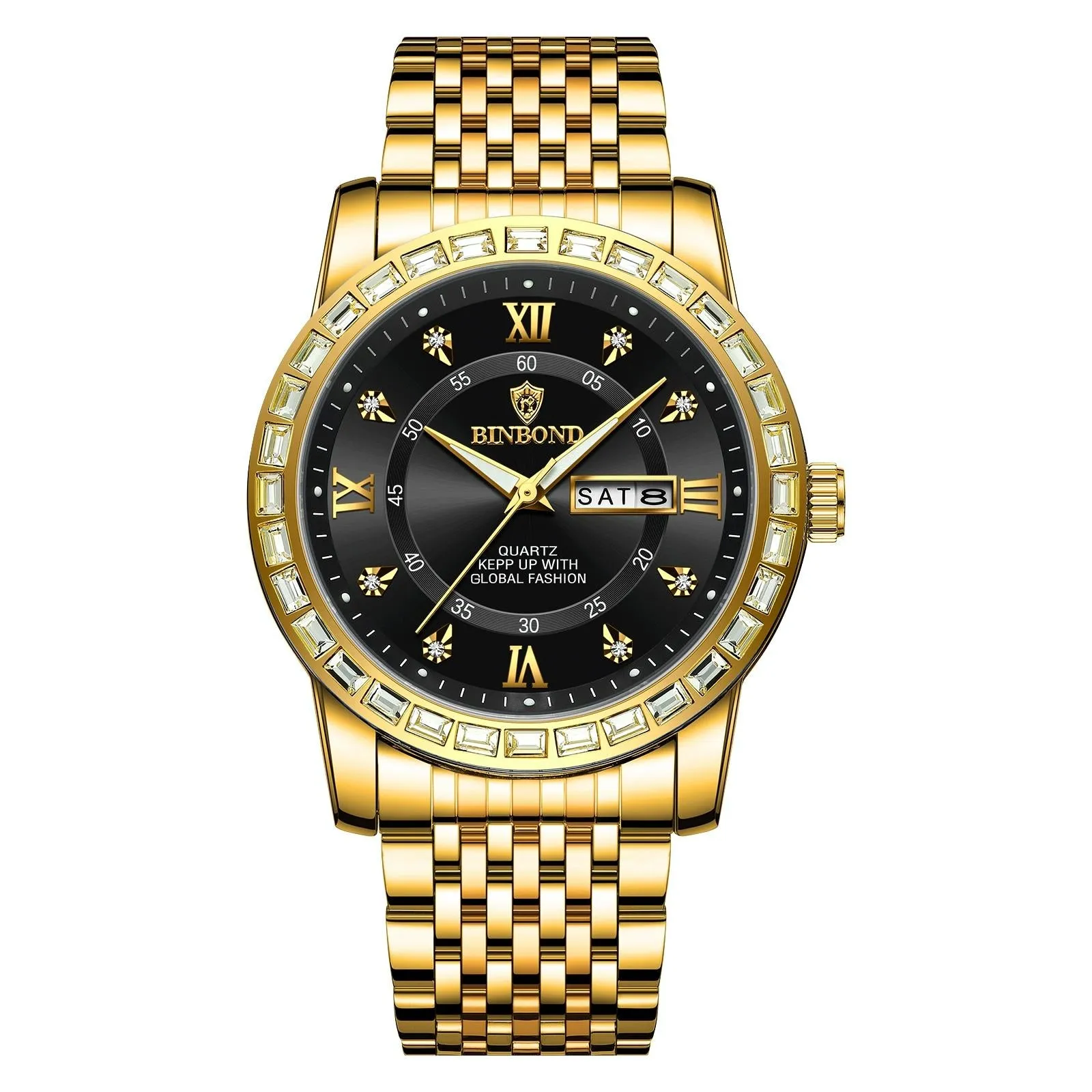 Diamond Dual-calendar Luminous Quartz Watch - B2202