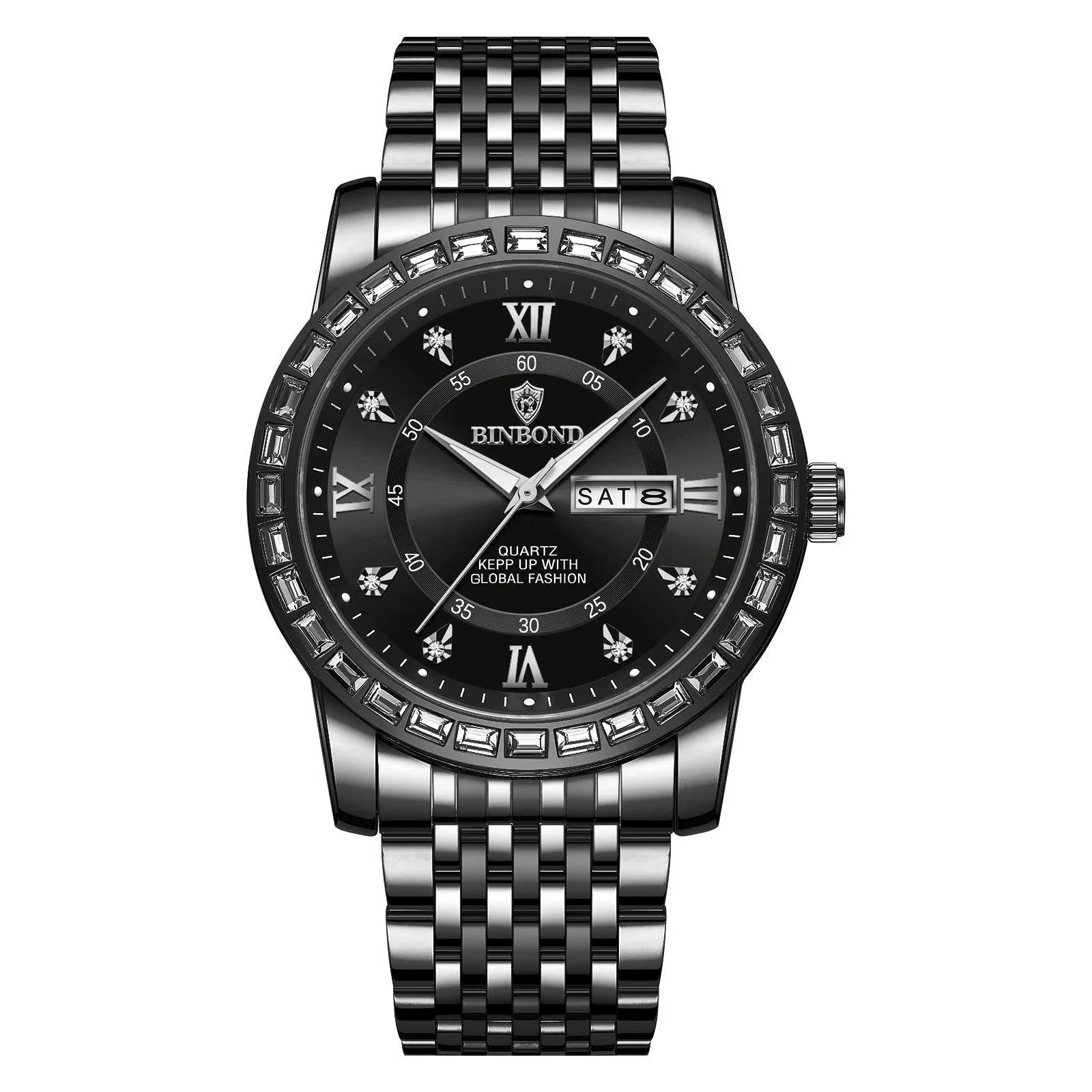 Diamond Dual-calendar Luminous Quartz Watch - B2202