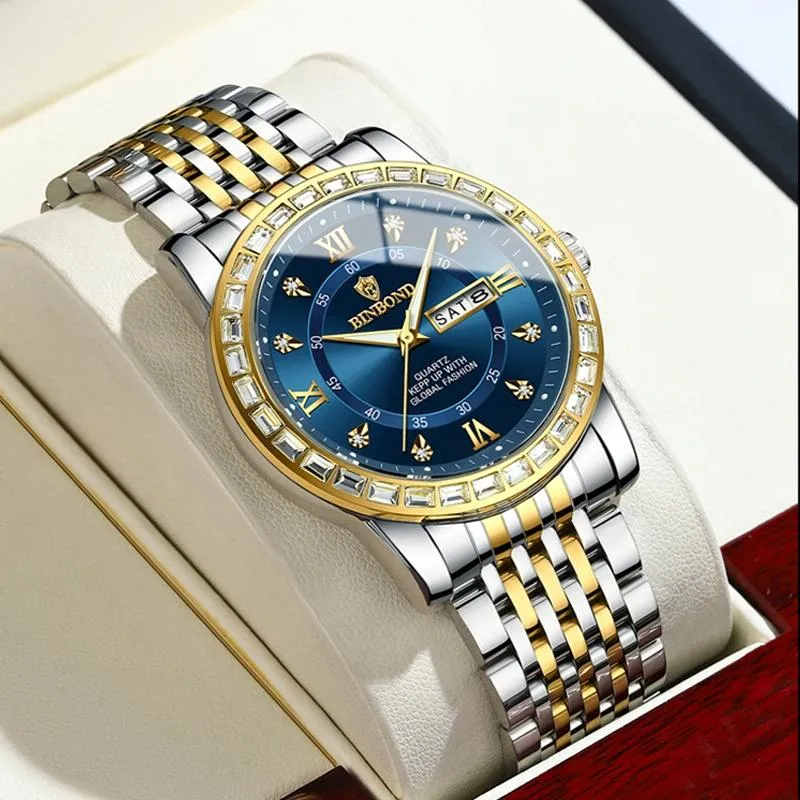 Diamond Dual-calendar Luminous Quartz Watch - B2202