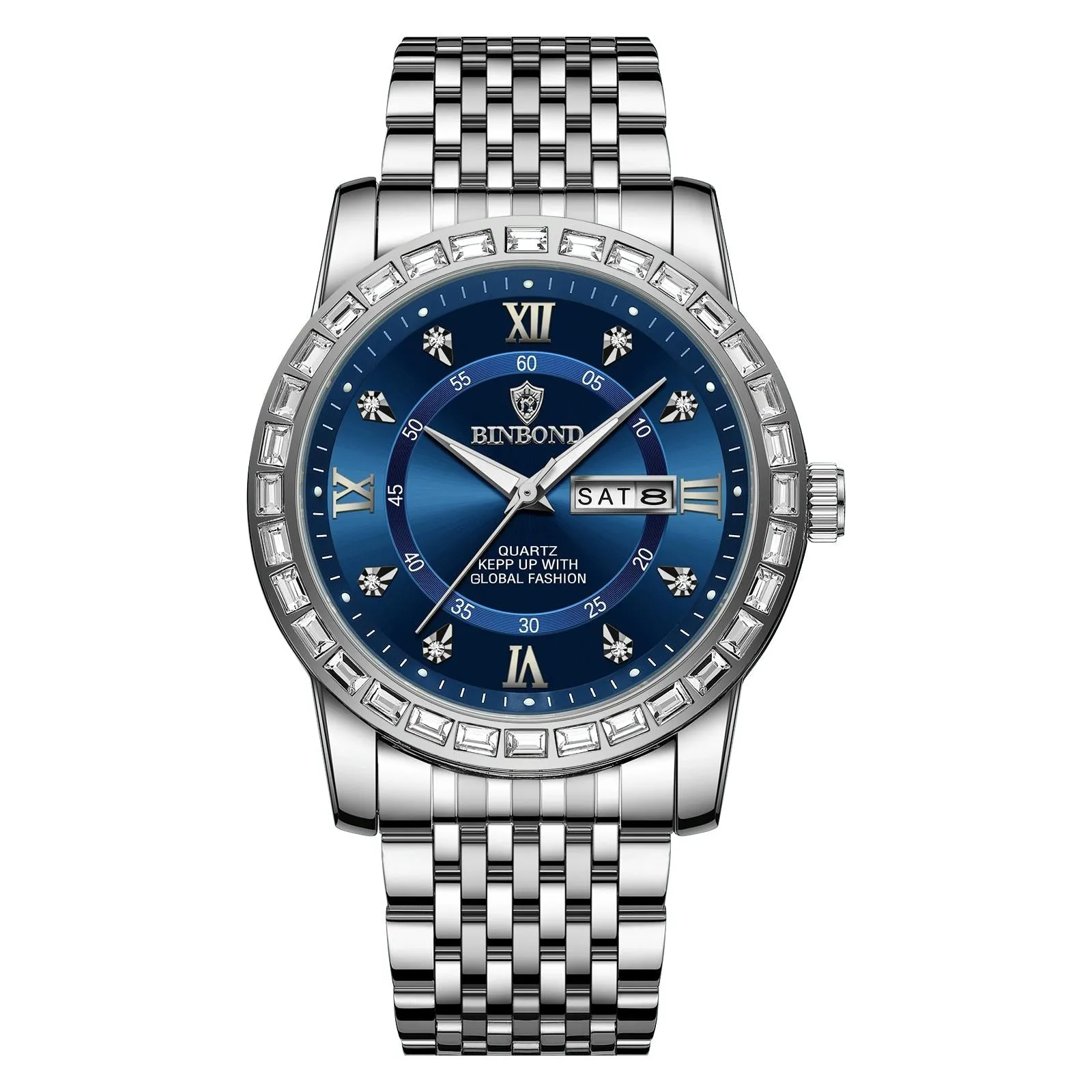 Diamond Dual-calendar Luminous Quartz Watch - B2202