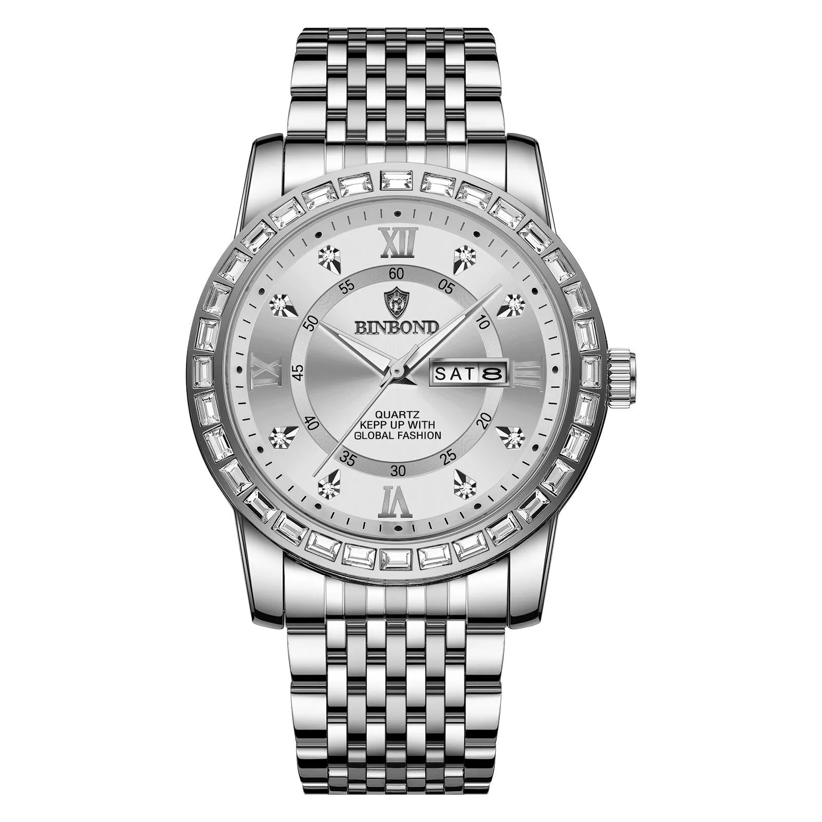 Diamond Dual-calendar Luminous Quartz Watch - B2202