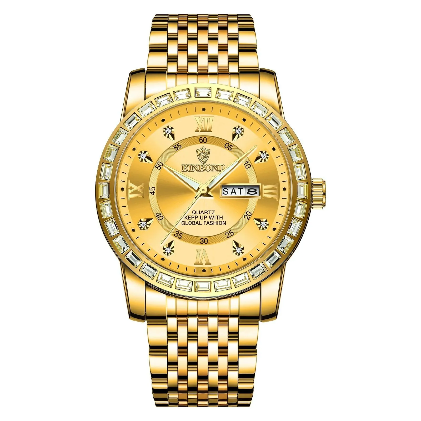 Diamond Dual-calendar Luminous Quartz Watch - B2202