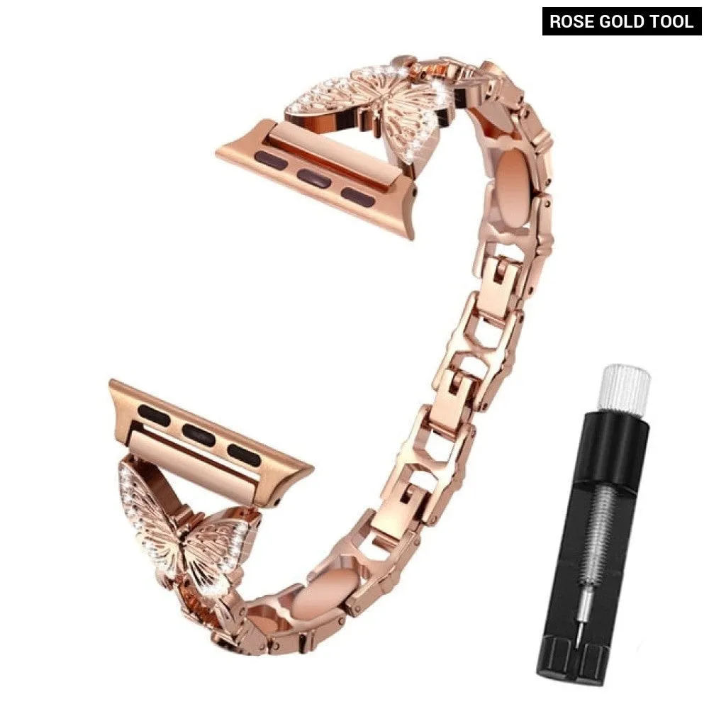 Diamond Metal Butterfly Strap for Apple Watch