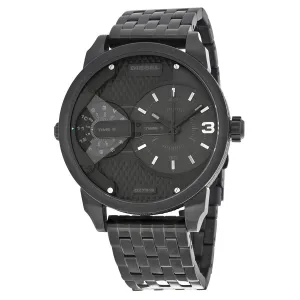 Diesel Mini Daddy Black Dual Time Dial Black Ion-plated Men's Watch DZ7316