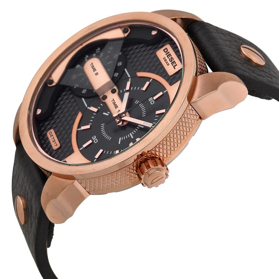 Diesel Mini Daddy Black Dual Time Dial Men's Watch DZ7317