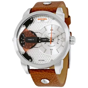 Diesel Mini Daddy Silver Dial Brown Leather Men's Watch DZ7309