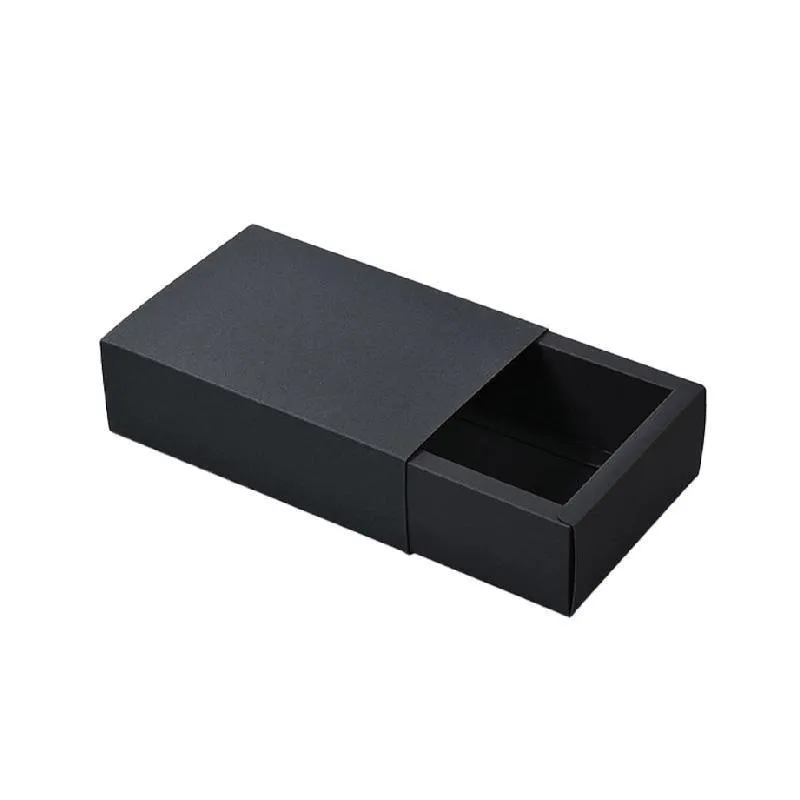 Drawer Gift Box for Jewelry Black 25PCS