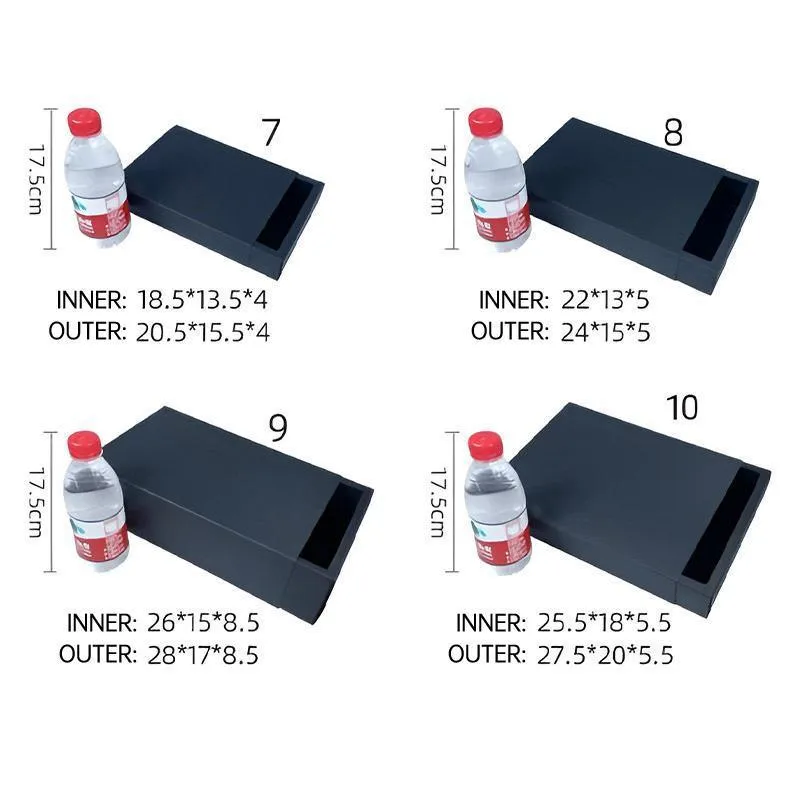 Drawer Gift Box for Jewelry Black 25PCS