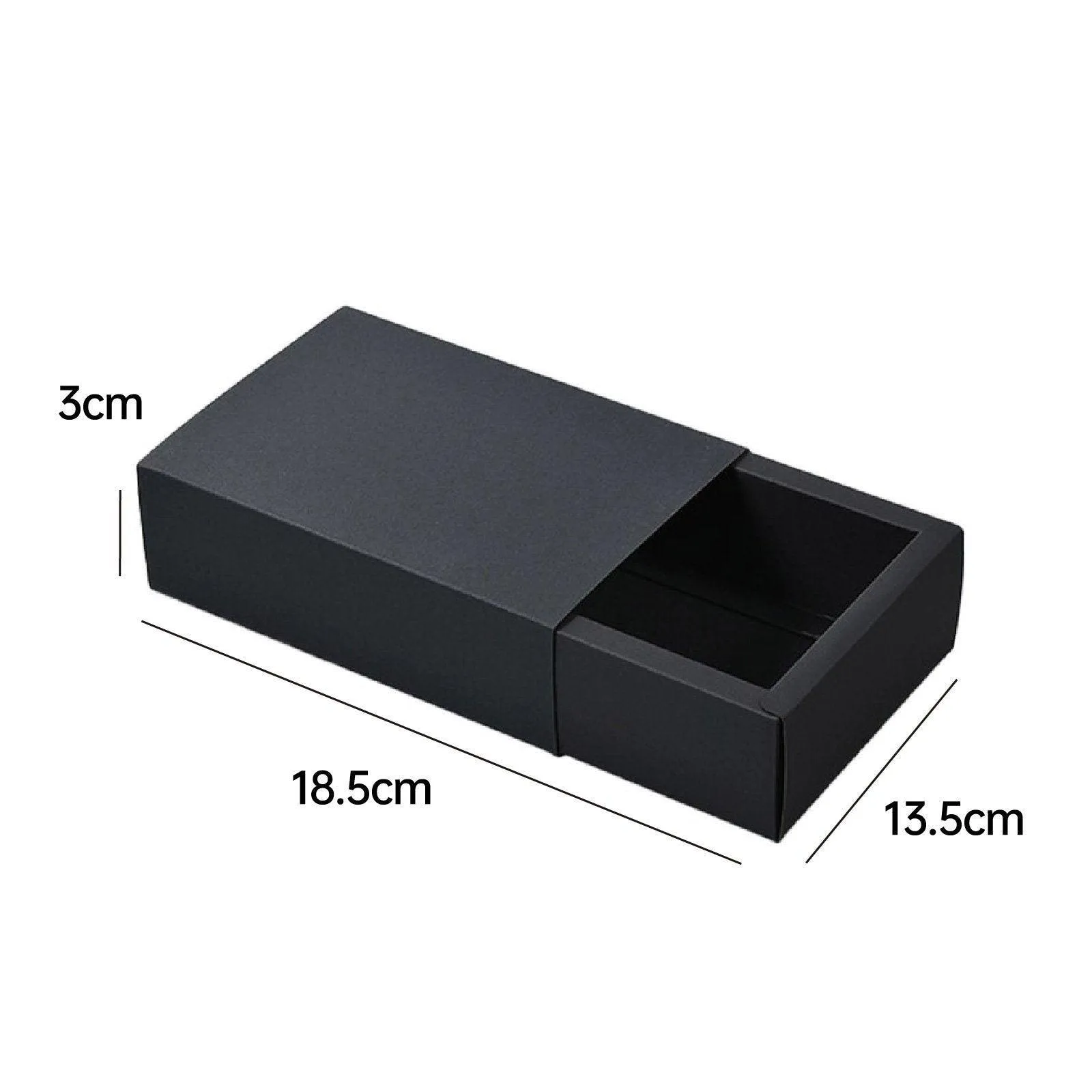 Drawer Gift Box for Jewelry Black 25PCS