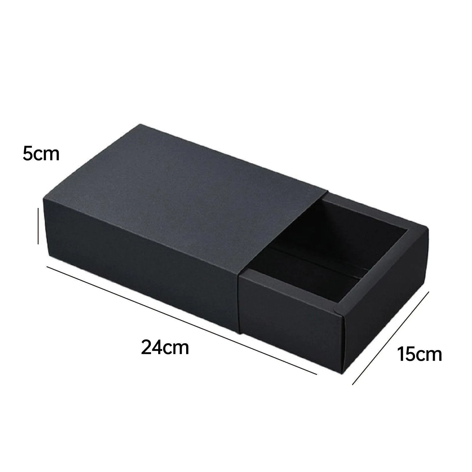 Drawer Gift Box for Jewelry Black 25PCS