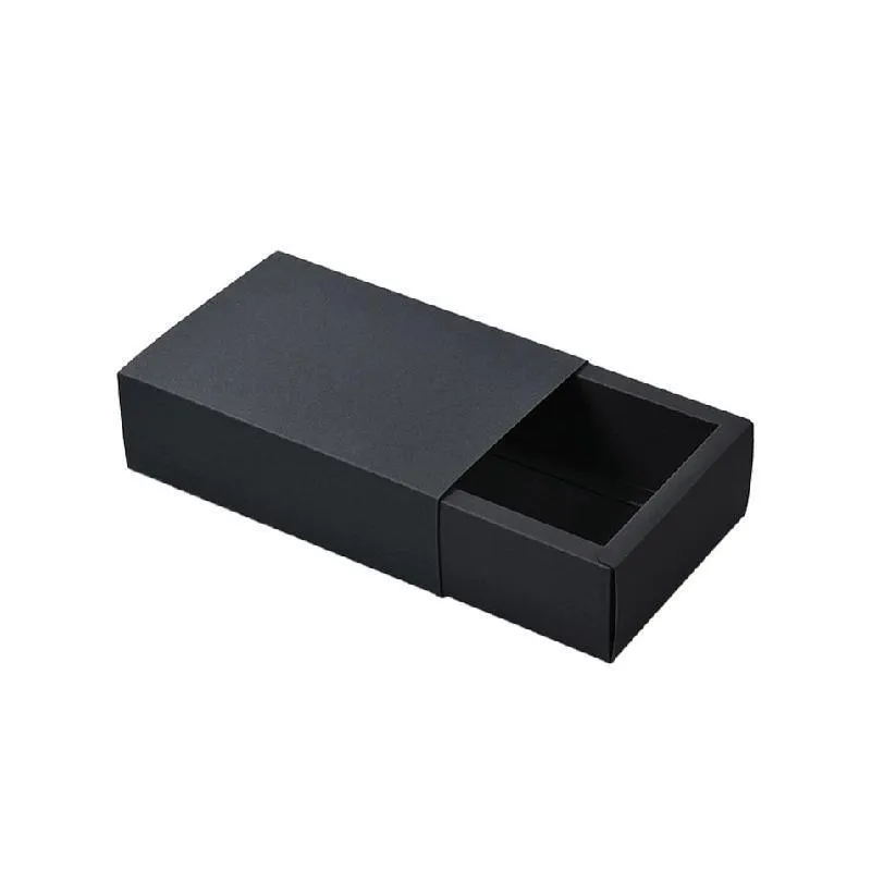 Drawer Gift Box for Jewelry Black 25PCS