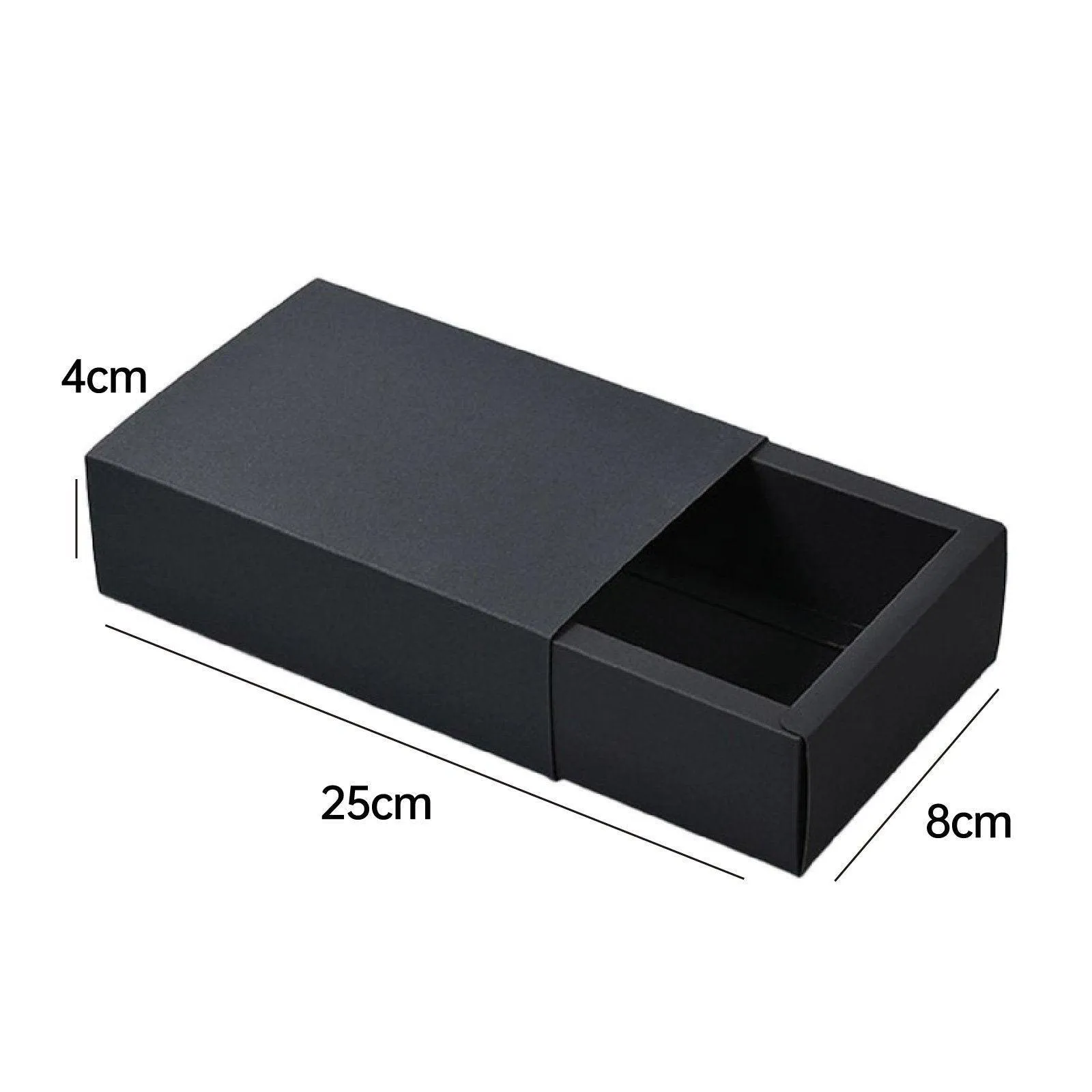 Drawer Gift Box for Jewelry Black 25PCS