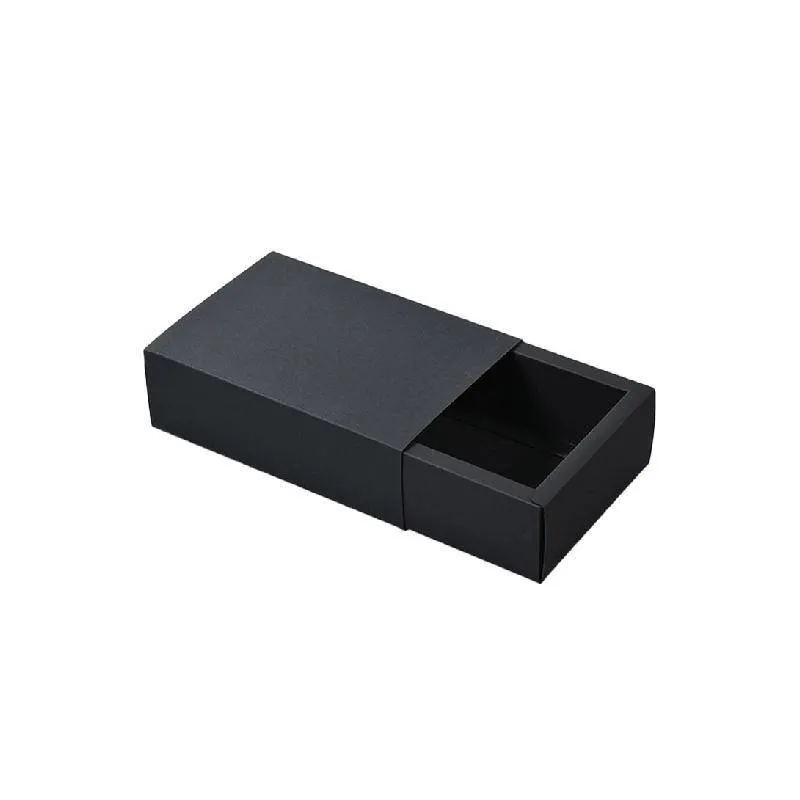 Drawer Gift Box for Jewelry Black 25PCS