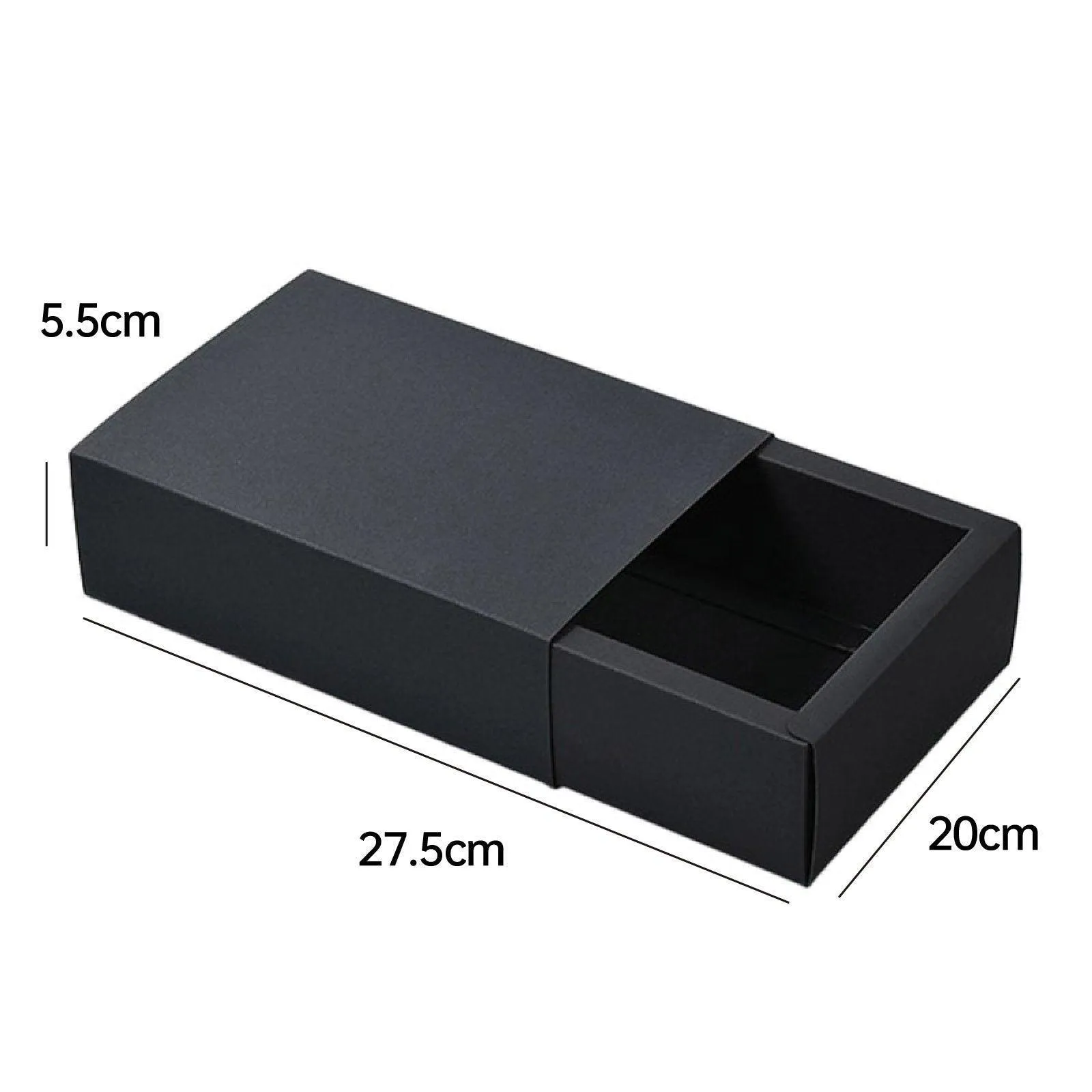 Drawer Gift Box for Jewelry Black 25PCS