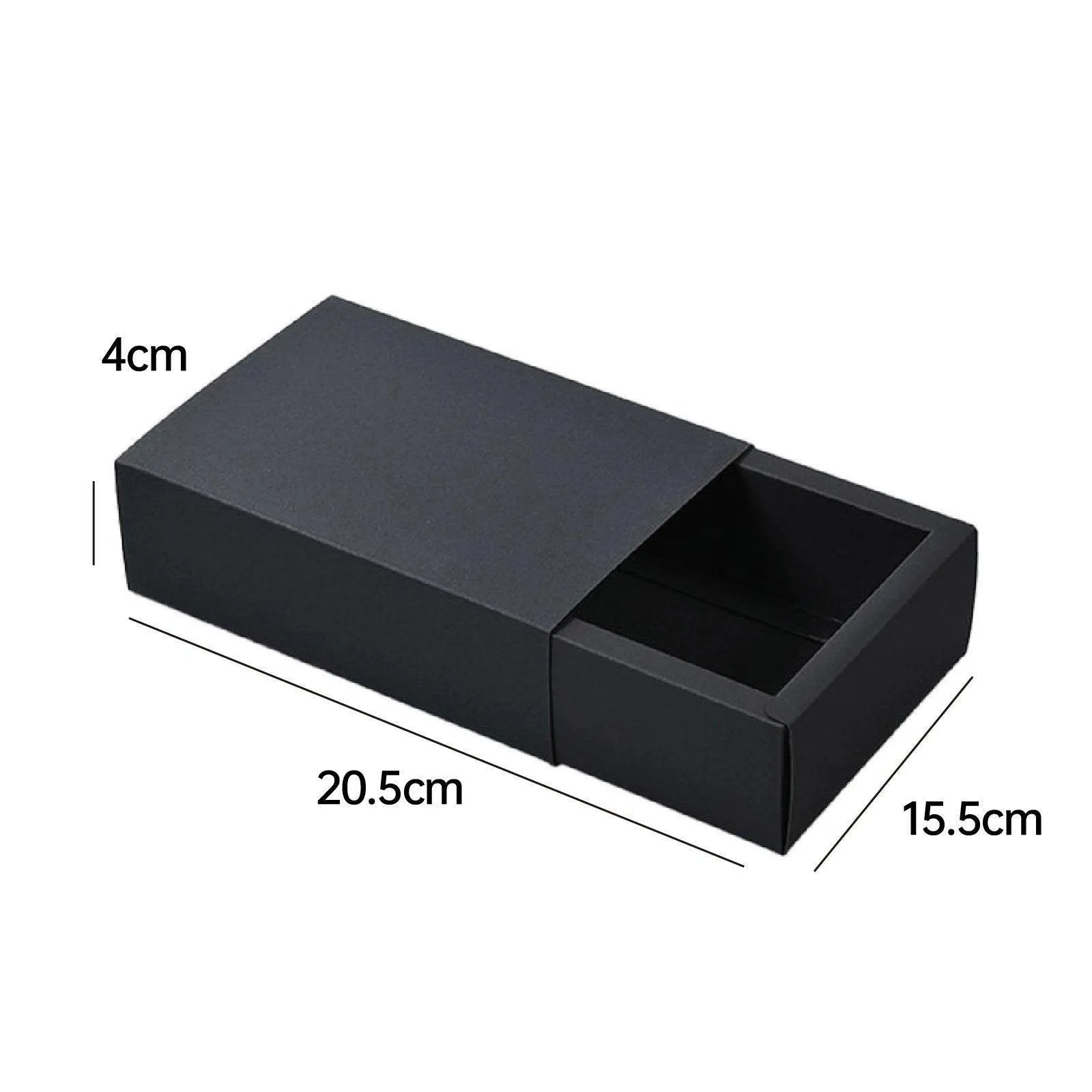 Drawer Gift Box for Jewelry Black 25PCS