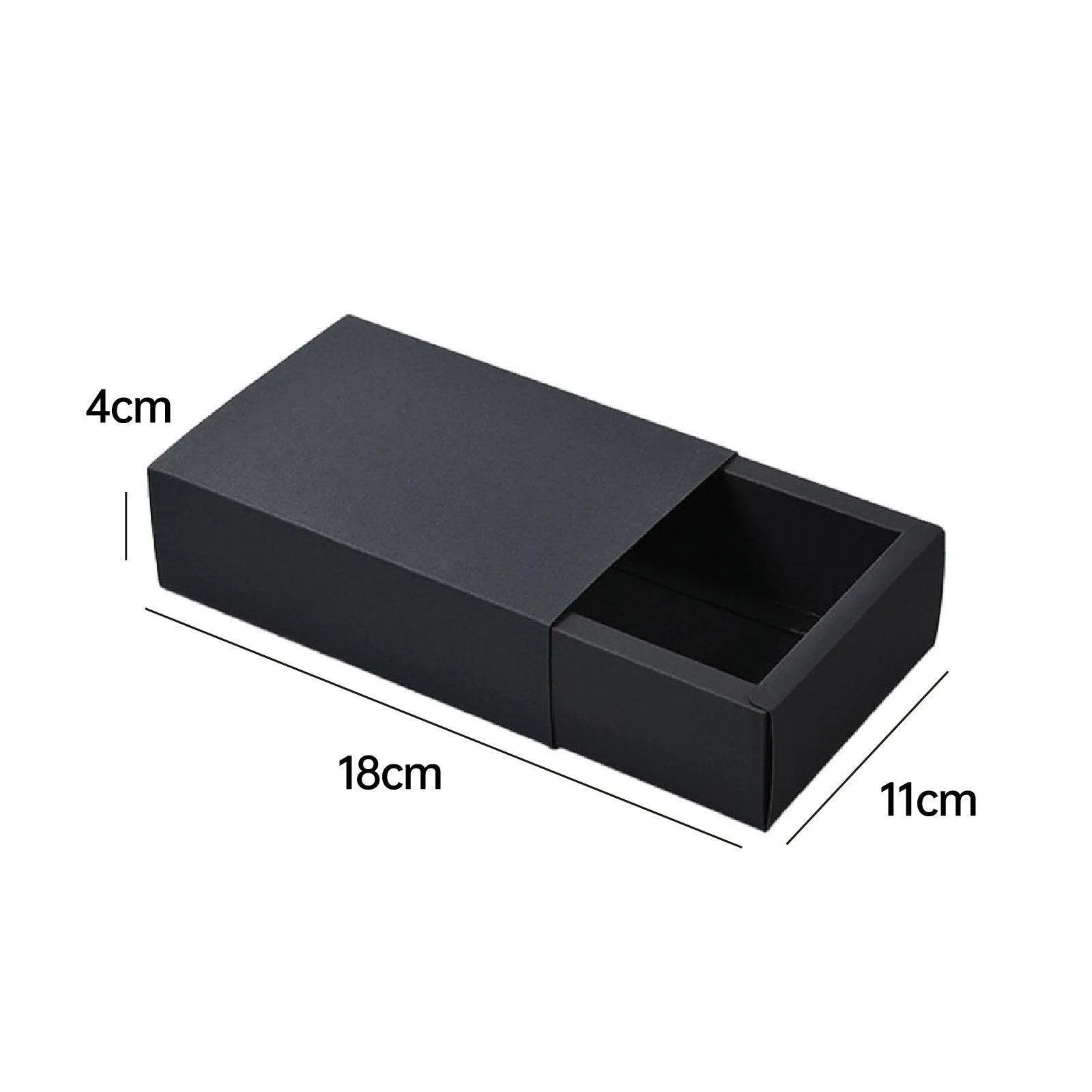 Drawer Gift Box for Jewelry Black 25PCS
