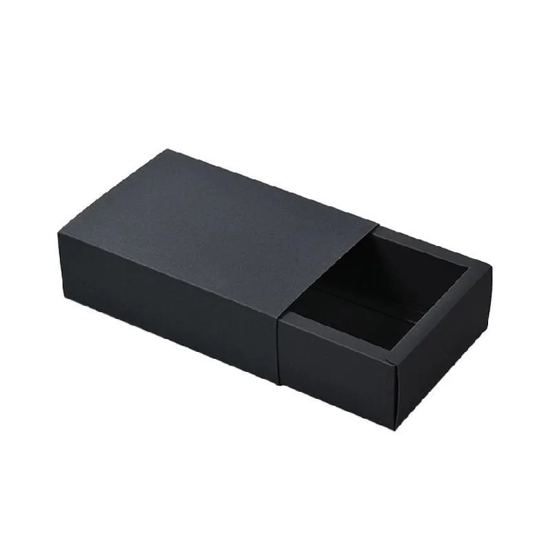 Drawer Gift Box for Jewelry Black 25PCS