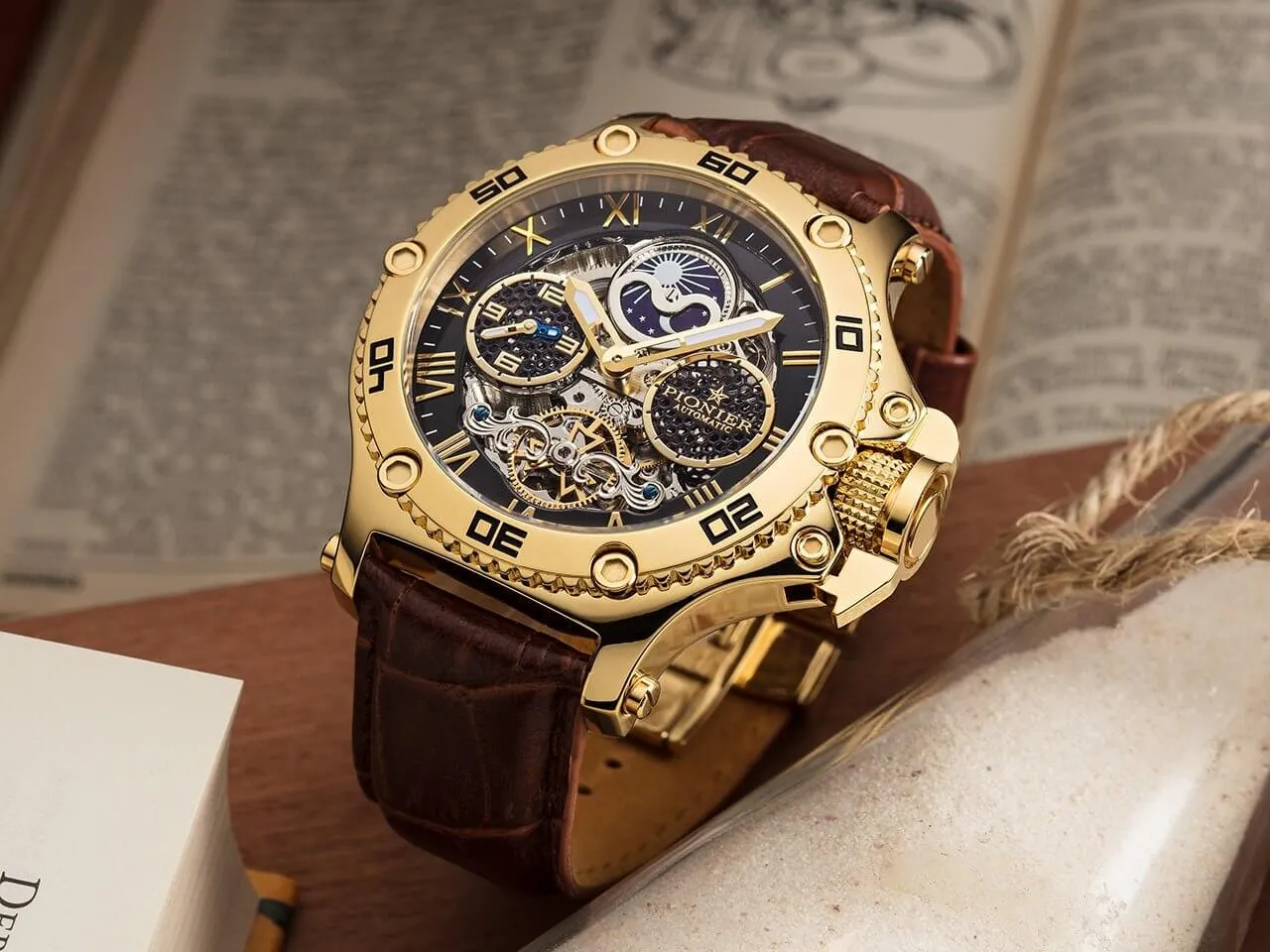 Dual-Time Hawaii Pionier GM-514-2 | Gold | Made in Germany