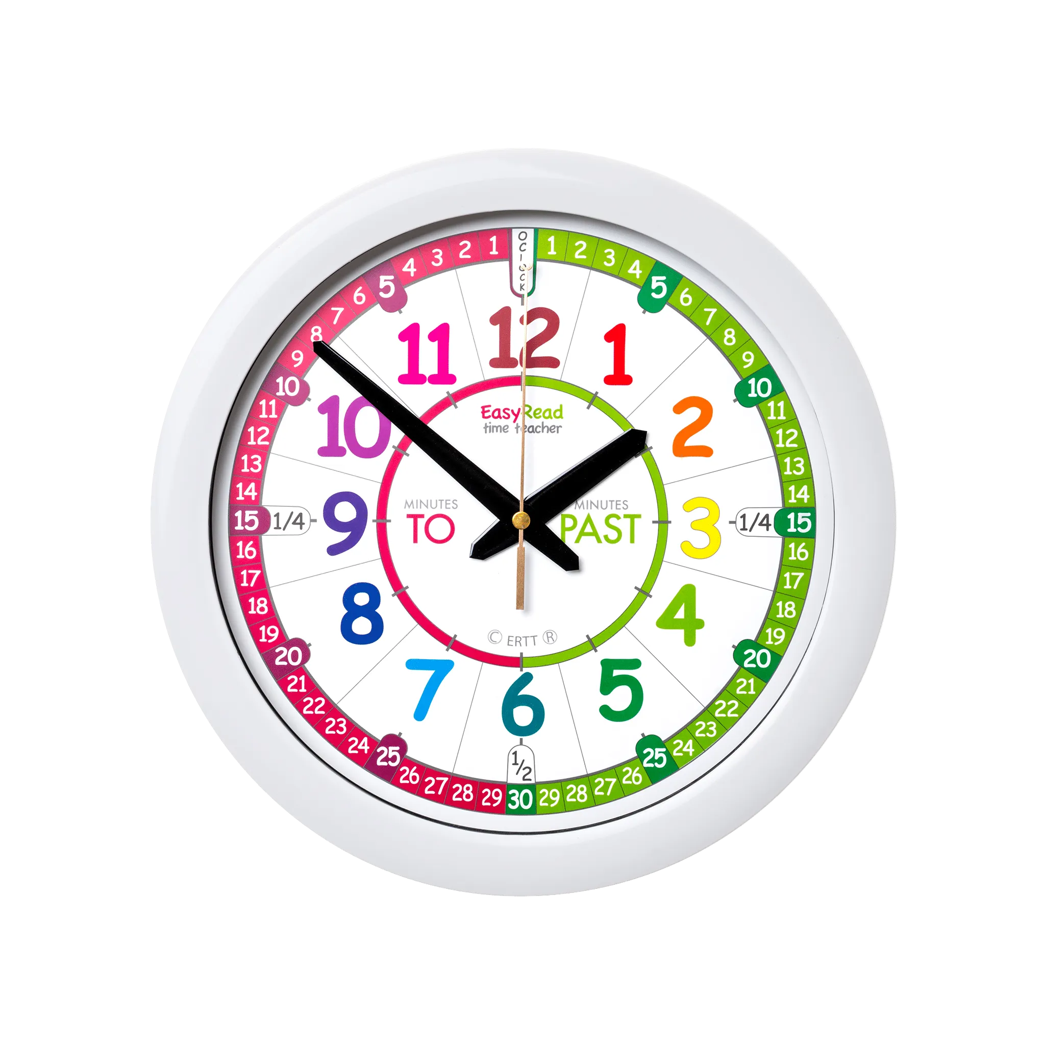 Easy Read - Wall Clock - To/Past - Rainbow