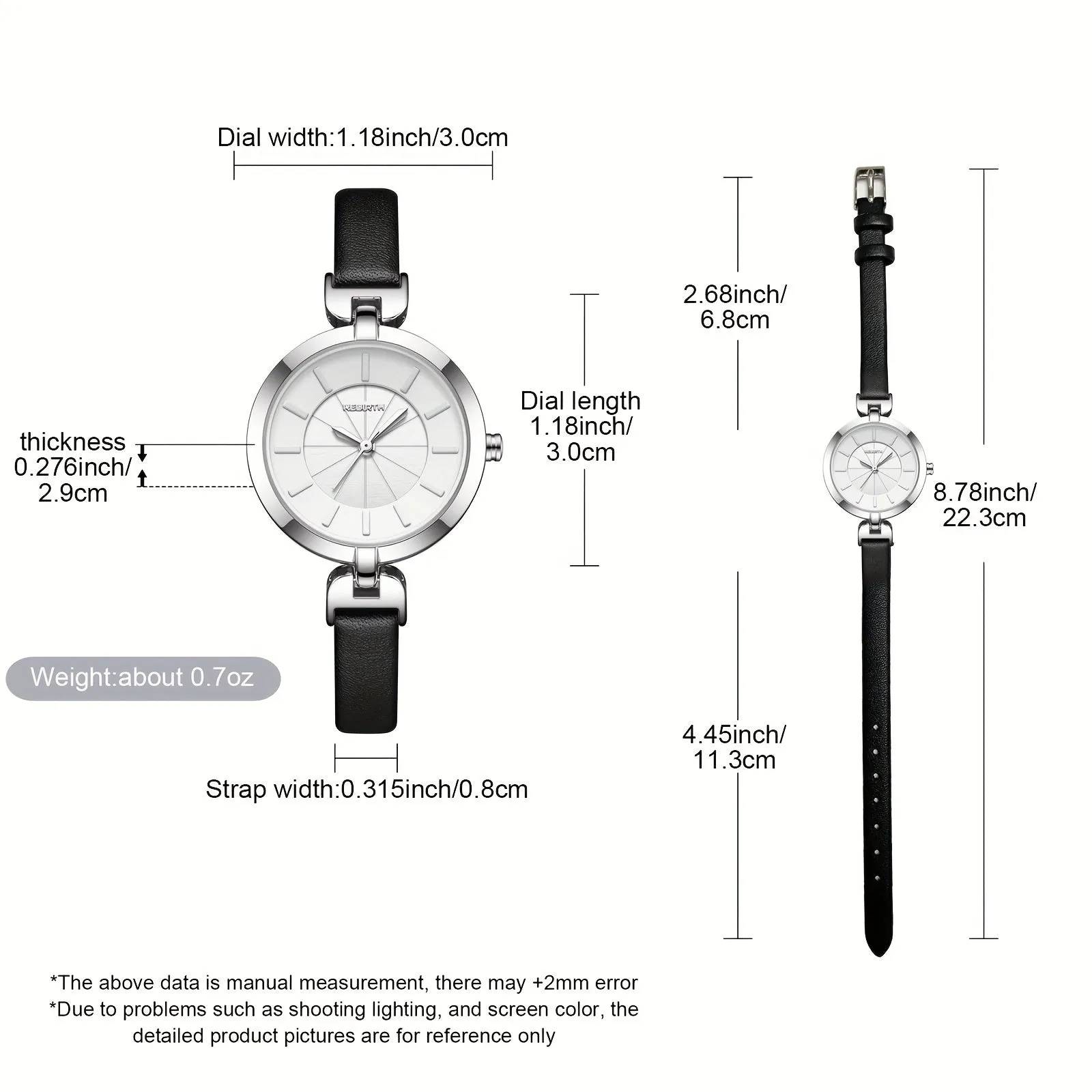 Elegant Womens Quartz Watch with PU Leather Strap