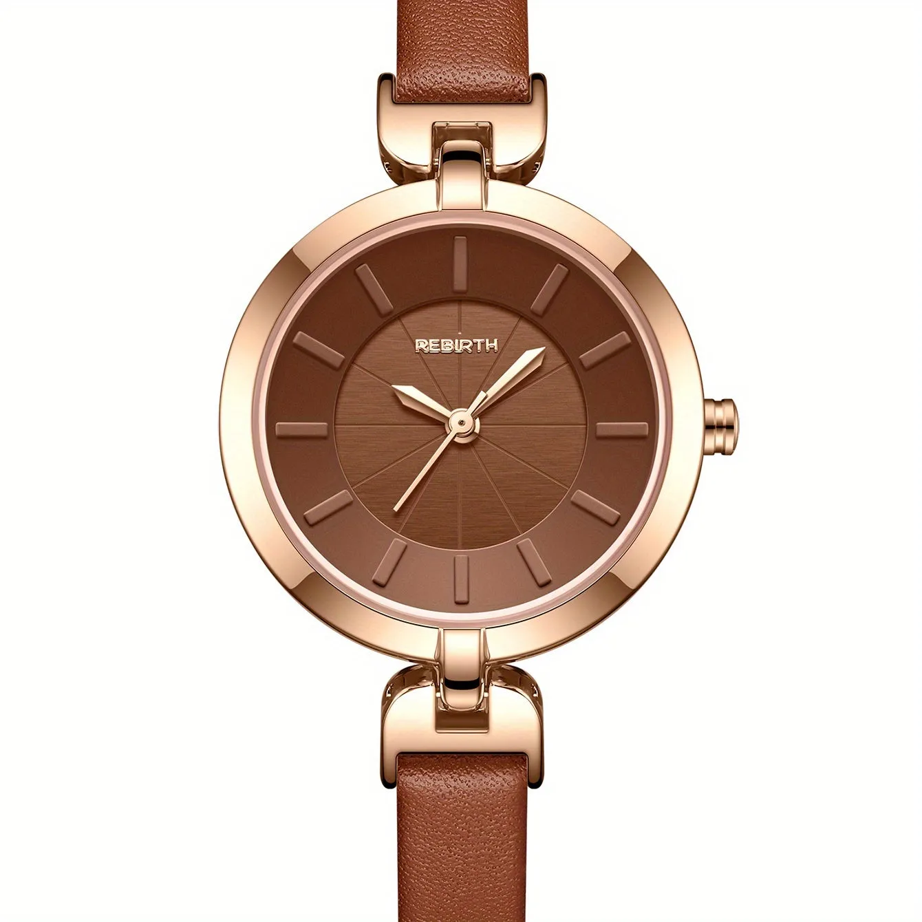 Elegant Womens Quartz Watch with PU Leather Strap