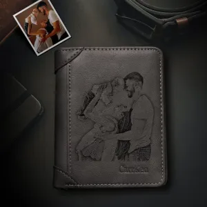 Engraved Money Clip Personalized leather Wallet Valentine's Day Gifts For Birthday