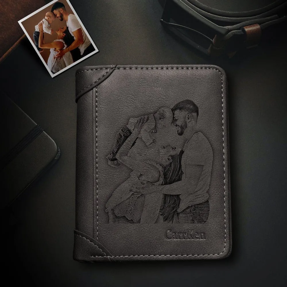 Engraved Money Clip Personalized leather Wallet Valentine's Day Gifts For Birthday