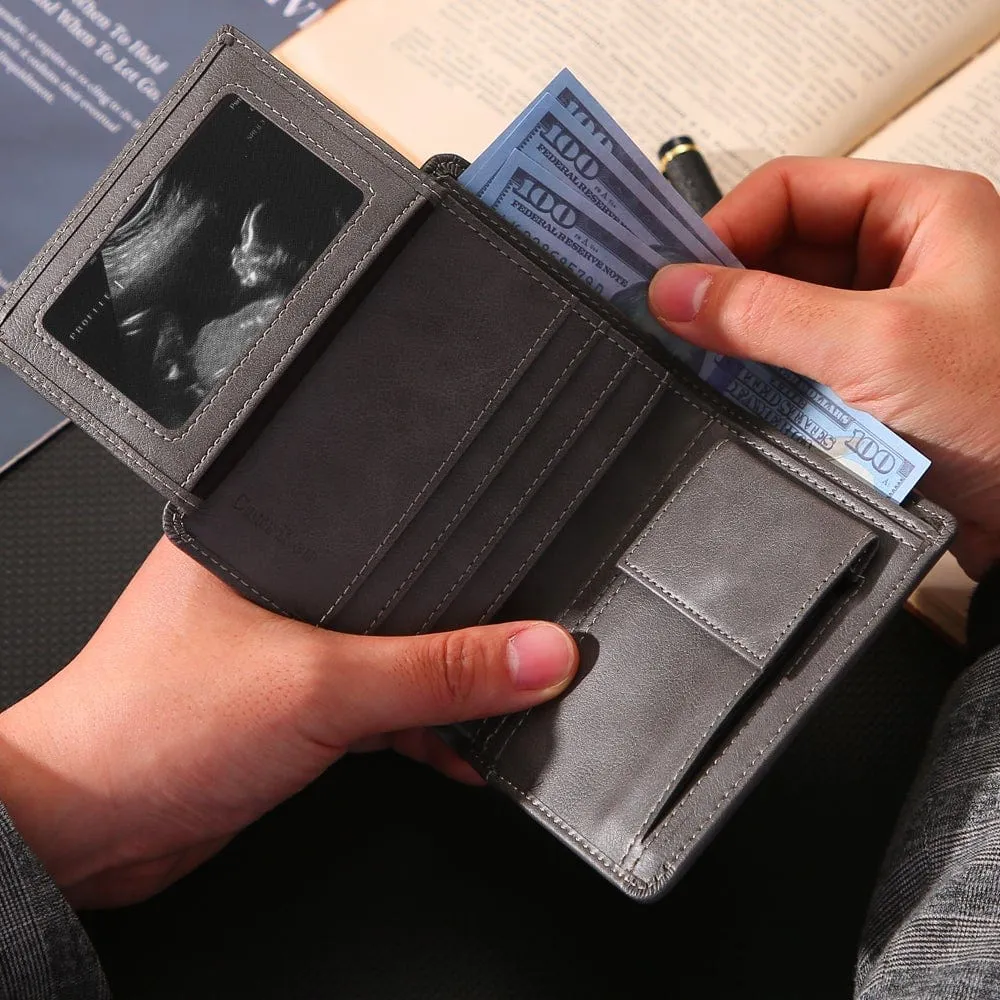 Engraved Money Clip Personalized leather Wallet Valentine's Day Gifts For Birthday