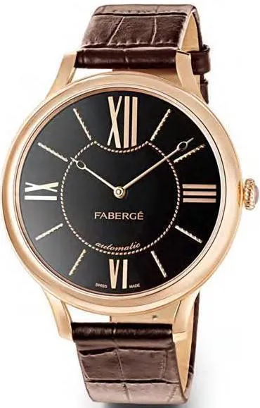 Faberge Watch Lady 18ct Rose Gold Black Dial